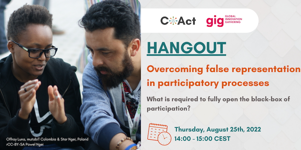 Join our 4th CoAct hangout 2022 – Practices to overcome false representation in participatory processes