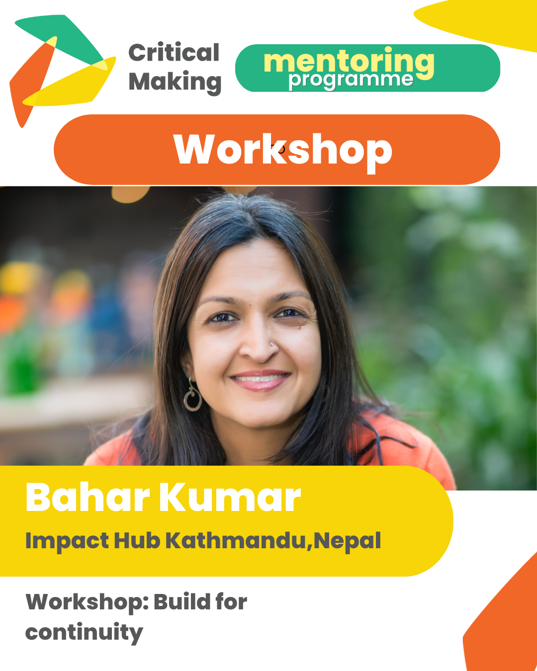 Bahar workshop: Build for continuity